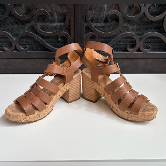 Kork-Ease Camille Ankle Strap Leather Platform Sandal Heel Size 6 - Picture 4 of 8